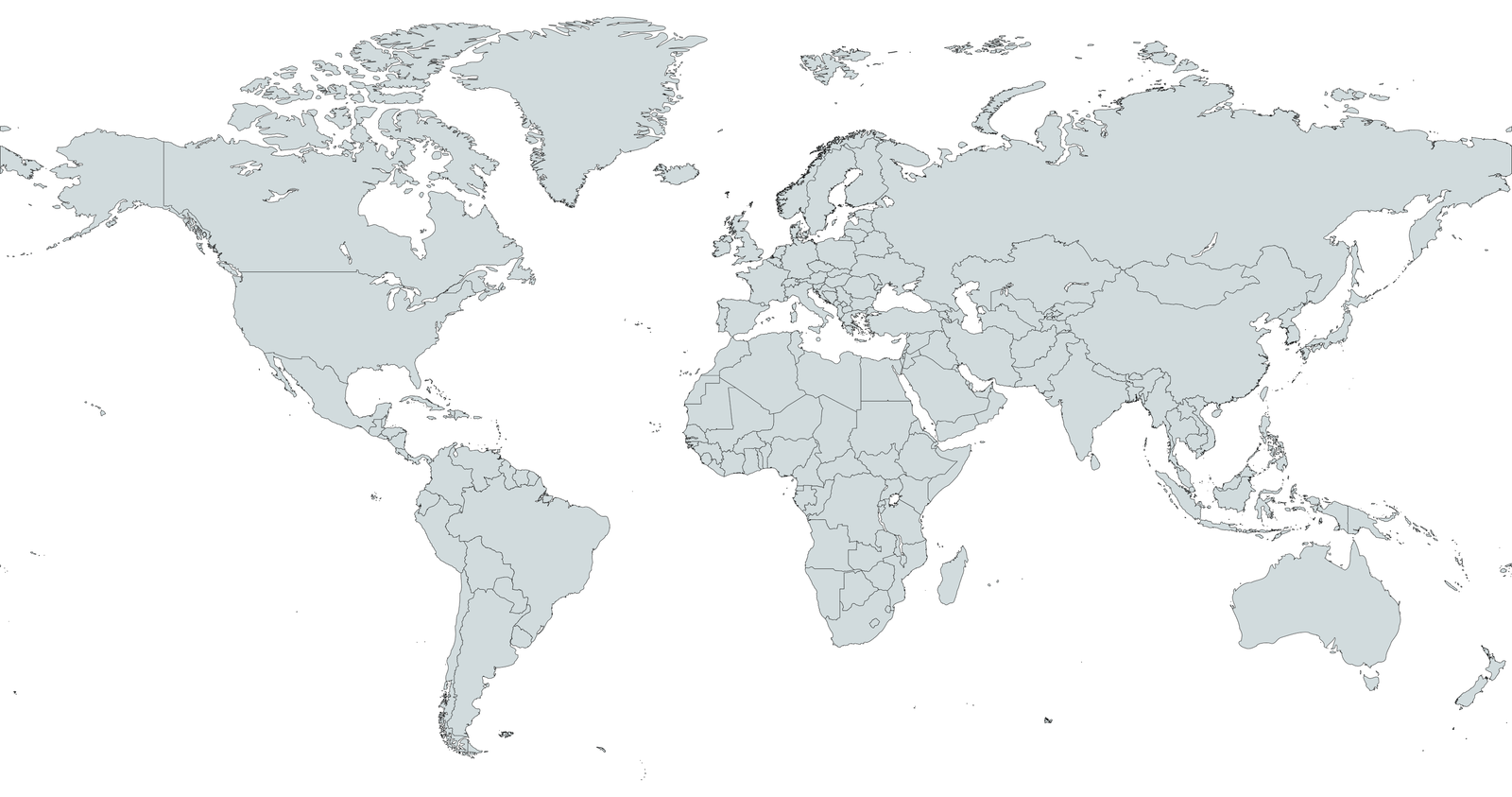 World map — hover or tap a region to explore The Caravel's coverage